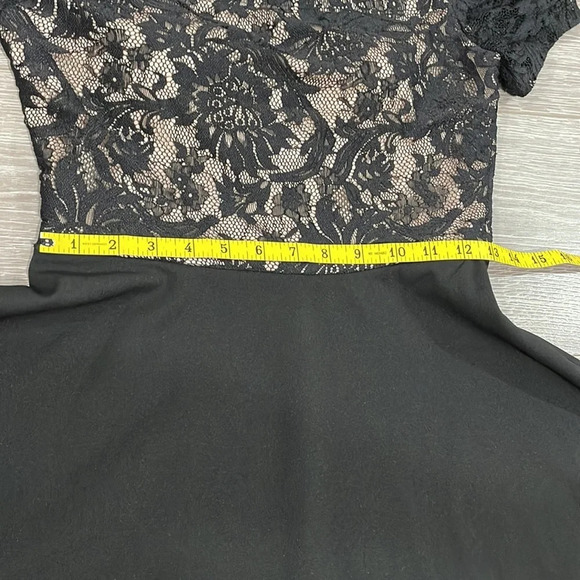 City Studio Off The Shoulder Black Lace Top High Low Fit and Flare Dress 7 - Picture 11 of 16